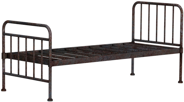 Bed Metal Bed Old Antique Rust Rusty Rusted Bars - Digital Art Clipart (960x720), Png Download