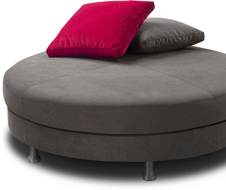 Round Sofa Without Backrest - Round Sofa Without Back Clipart (760x611), Png Download
