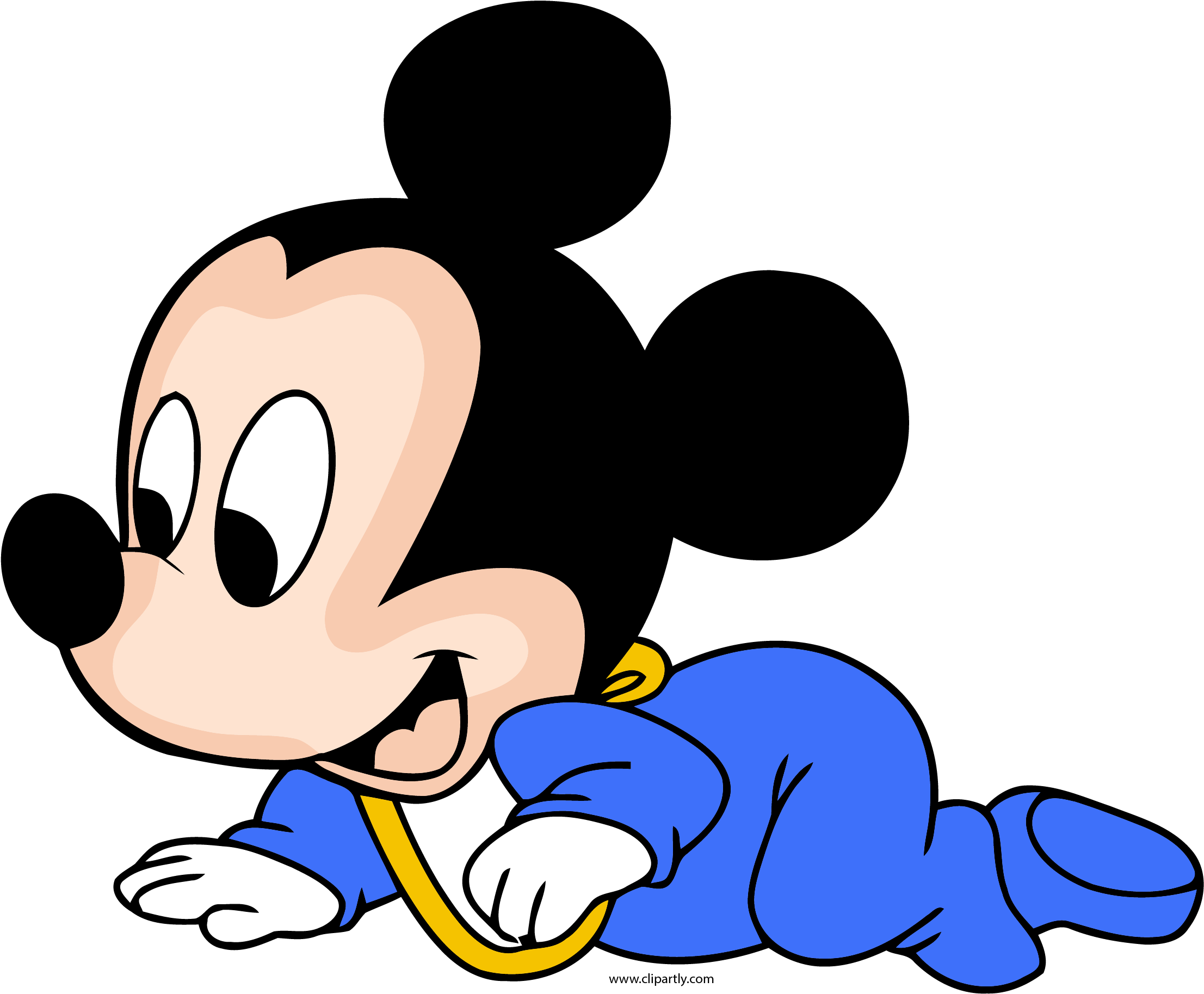 Disney Baby Mickey Crawl Clipart Png - Baby Mickey Mouse No Background Transparent Png (2212x1843), Png Download