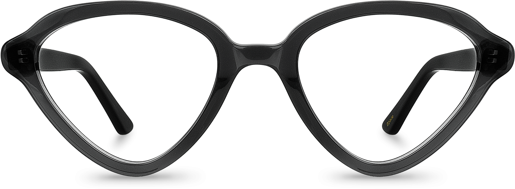 Front View Of Spade Black Oval Glasses Made From Black - Lunettes Noires Rondes Clipart (1800x1200), Png Download