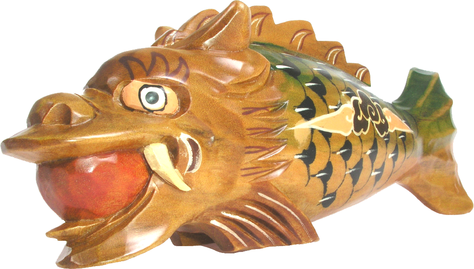 Wooden Fish Sculptur - Blowfish Clipart (974x553), Png Download