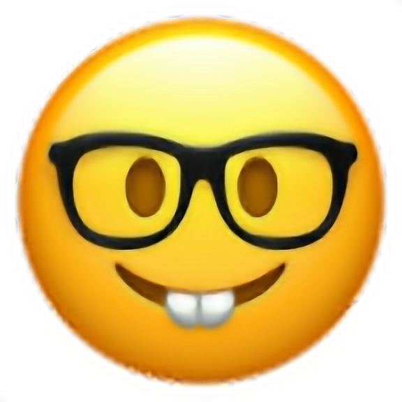 ##emoji #png #edit #tumblr #overlay #freetoedit - Nerd Face Emoji Clipart (576x576), Png Download