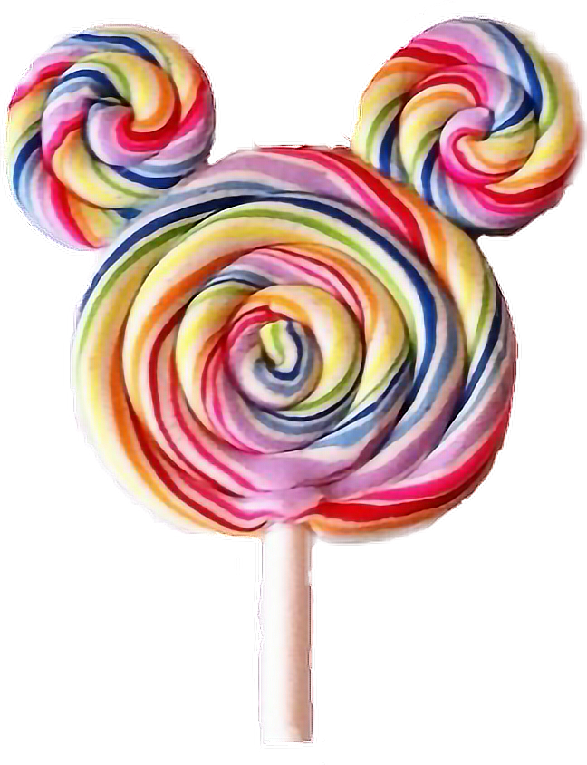 #lollipop #candy #rainbow #mickey #cute #kawaii #girly - Stick Candy Clipart (648x844), Png Download