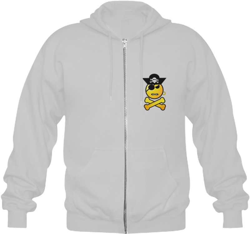 Frowning Emoji Gildan Full Zip Hooded Sweatshirt - Sweatshirt Clipart (1000x1000), Png Download