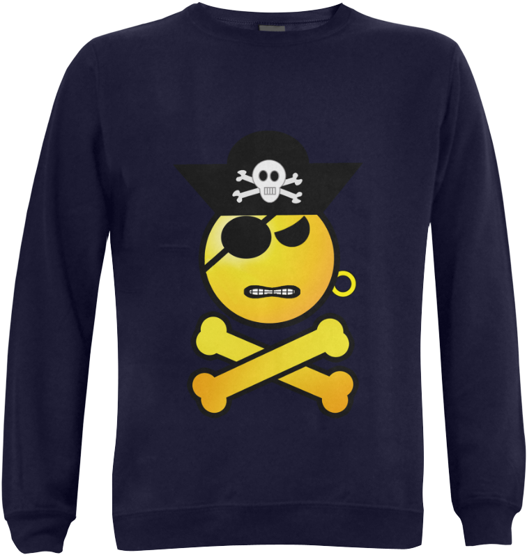 Frowning Emoji Gildan Crewneck Sweatshirt (model H01) - Long-sleeved T-shirt Clipart (1000x1000), Png Download