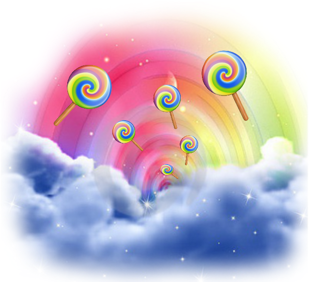 #rainbow #tunnel #lollipop - Official Psd Cloud Clipart (640x582), Png Download