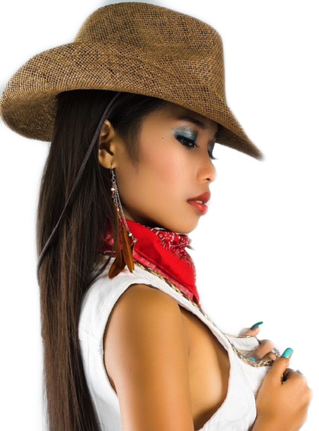 #beautifulday #cowgirl #asian #secyasian #asianwoman - Girl Clipart (1024x1381), Png Download