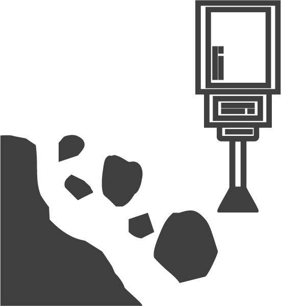 At Total Dry Hire, We Always Pride Ourselves On Buying - Falling Rocks Silhouette Clipart (551x599), Png Download