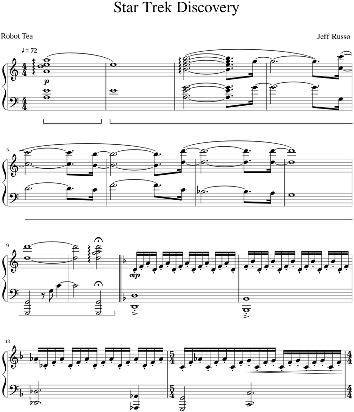 Star Trek Discovery - Star Trek Discovery Piano Clipart (850x1100), Png Download
