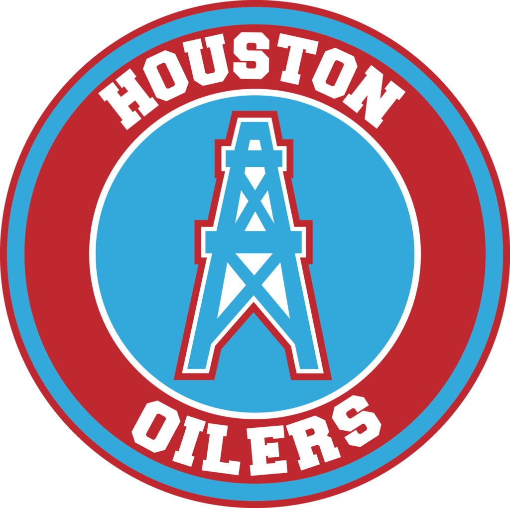Houston Oilers Circle Logo Vinyl Decal / Sticker 5 - Houston Oilers Clipart (1024x1020), Png Download