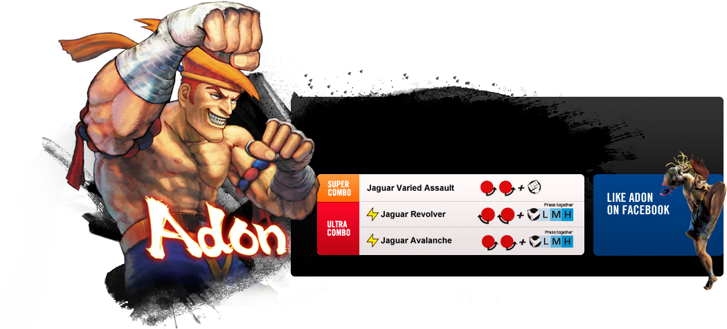 Once Sagat's Greatest Disciple, He Now Hates Him With - Adon Street Fighter Clipart (1200x476), Png Download