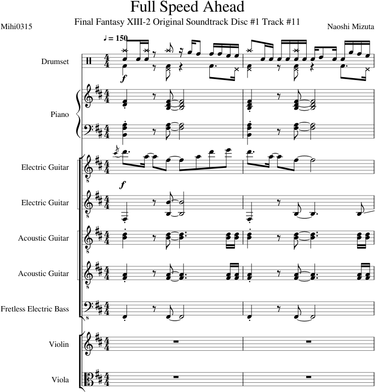 Full Speed Ahead [final Fantasy Xiii-2] - Fabula Nova Crystallis Piano Clipart (850x1100), Png Download