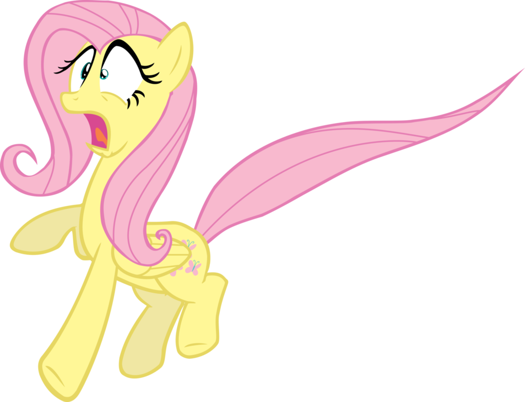Entertainment Weekly Bats Clip - Mlp Fluttershy Scared - Png Download (1022x782), Png Download