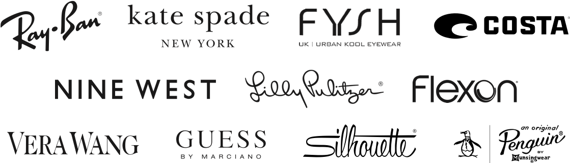 Kate Spade White Logo Png - All Glasses Brands Logo Clipart (1200x393), Png Download