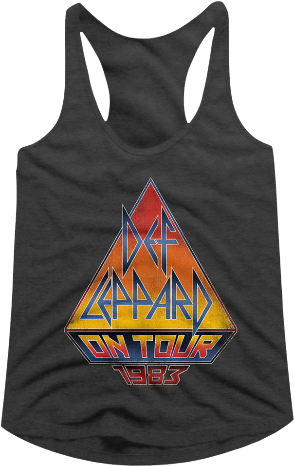 Def Leppard On Tour '83 Dark Heather Junior Women's - Shirt Clipart (1001x1001), Png Download