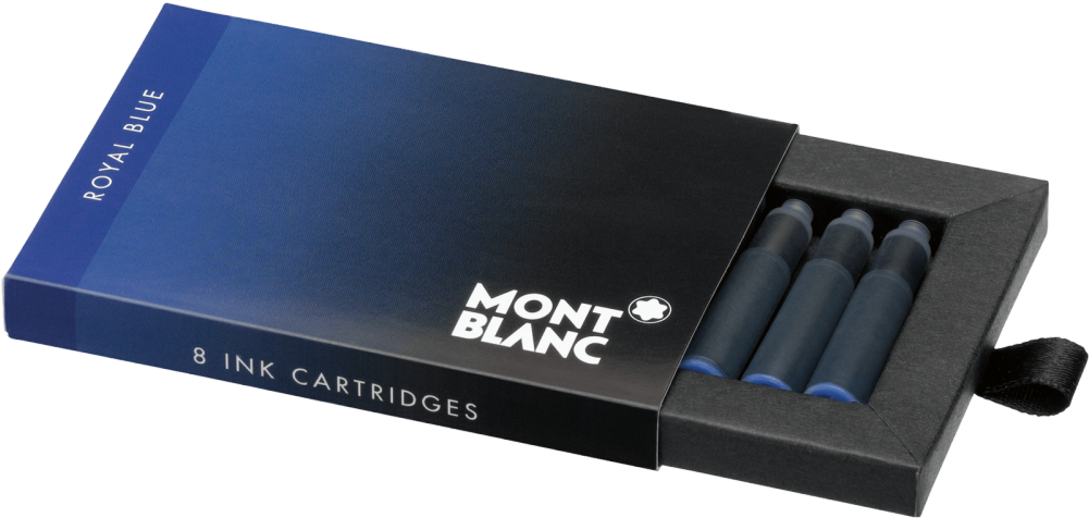 Montblanc Ink Cartridges Royal Blue - Mont Blanc Ink Cartridges Clipart (1001x476), Png Download