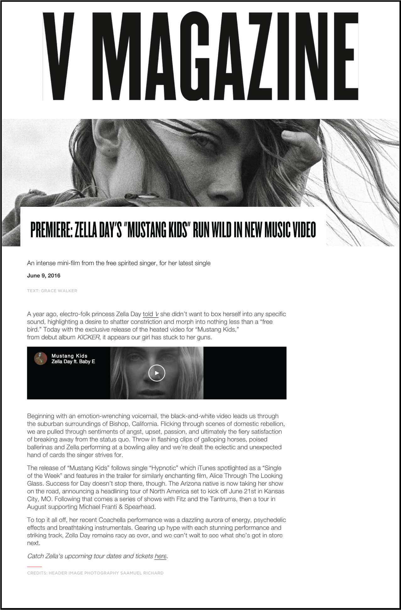 V Magazine - Zella Day - Paper Clipart (2917x2084), Png Download