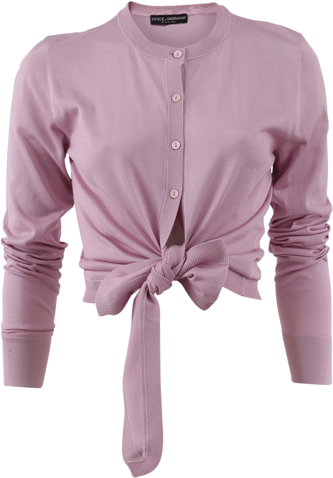 Sale Dolce Gabbana Tie Front Cardigan - Cardigan Clipart (960x1223), Png Download