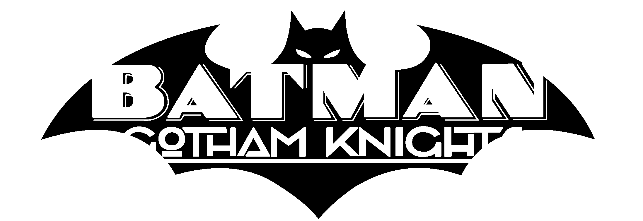 Gotham Knights Logo Black And White - Batman Clipart (2195x755), Png Download