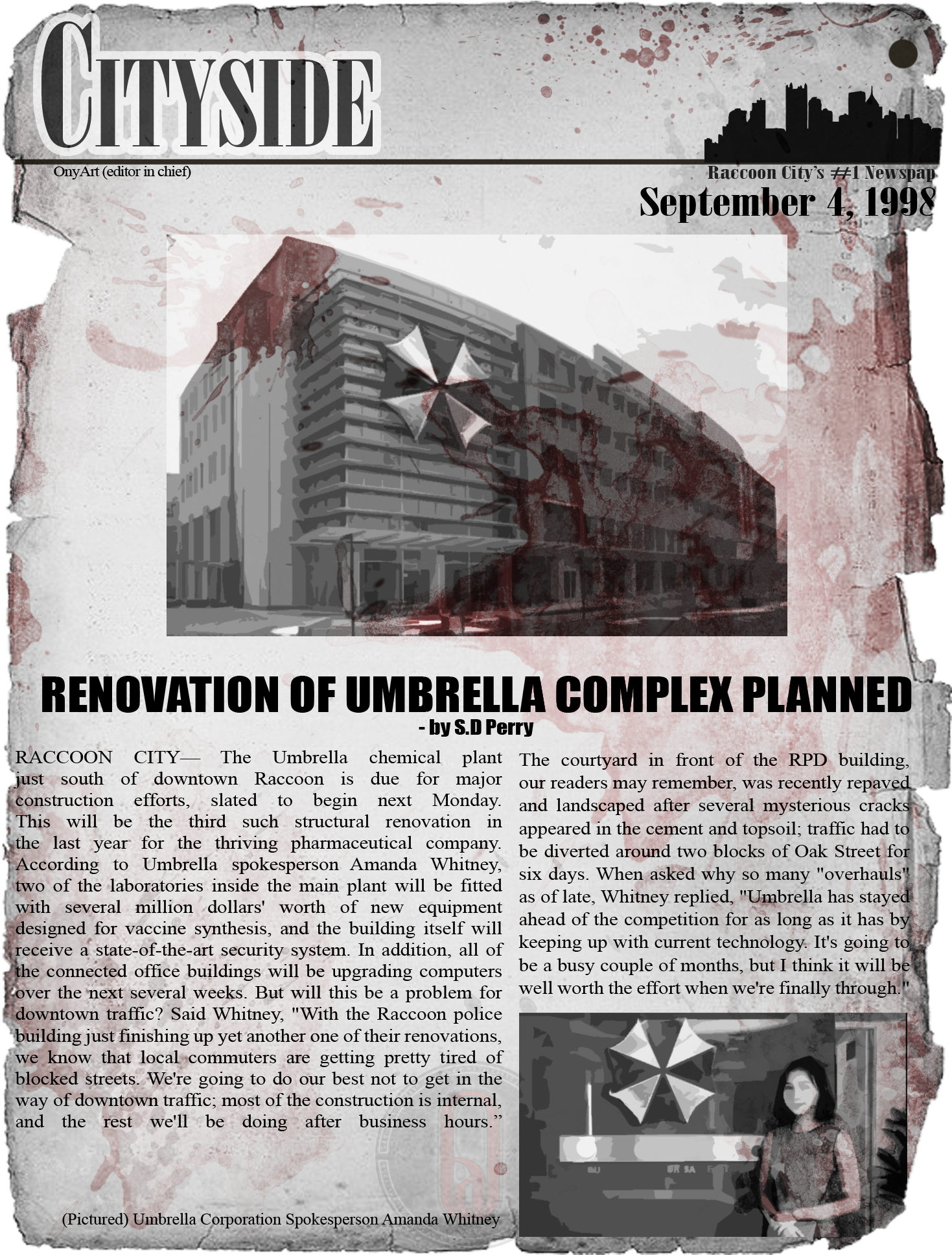Newspapers From The Resident Evil 2 Era Found Scattered - Poster Clipart (1500x1961), Png Download