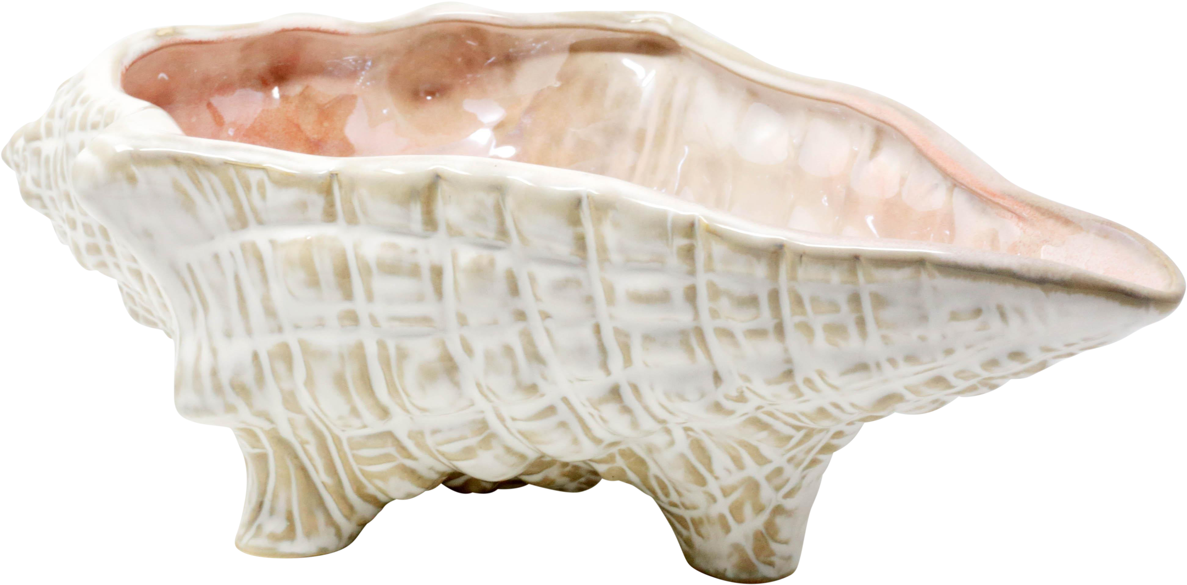 Large 15" Conch Shell Bowl By Pottery Barn On Chairish - Ceramic Clipart (4326x2133), Png Download