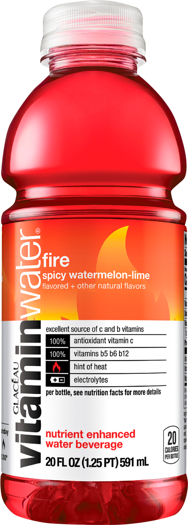 Vitaminwater Glaceau Fire-ko 20 Fl Oz Pl Bt Prop, - Vitamin Water Fire And Ice Clipart (1800x1800), Png Download