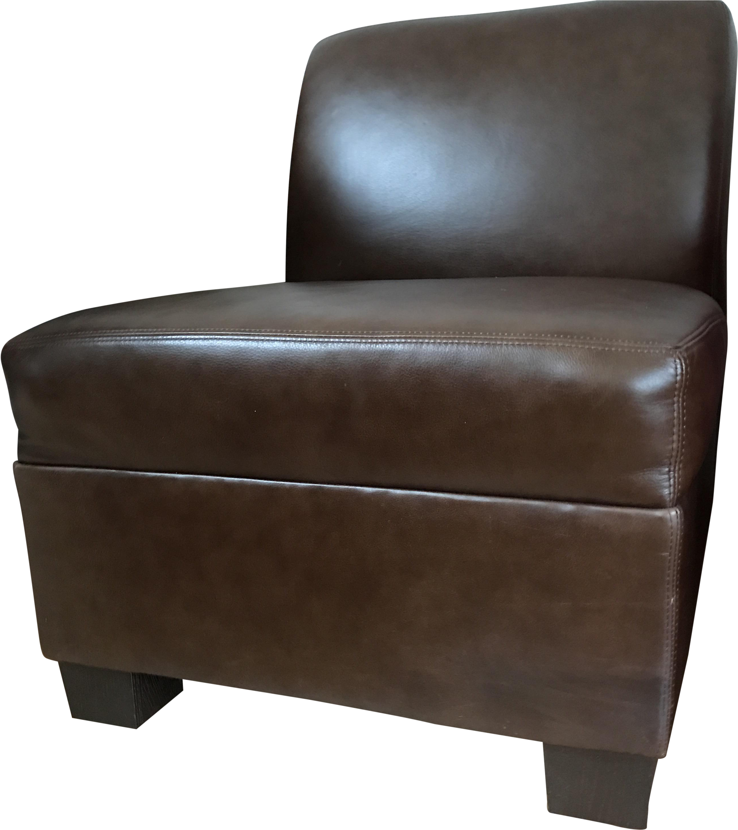 Pottery Barn Trevor Armless Leather Chair Chairish - Club Chair Clipart (2877x3234), Png Download