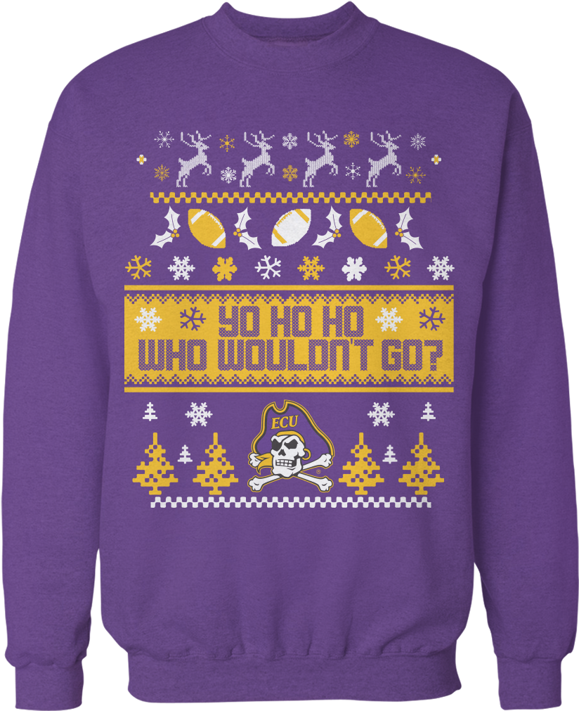 Yo Ho Ho Who Wouldn't Go - Snowboard Ugly Christmas Sweater Clipart (900x1089), Png Download