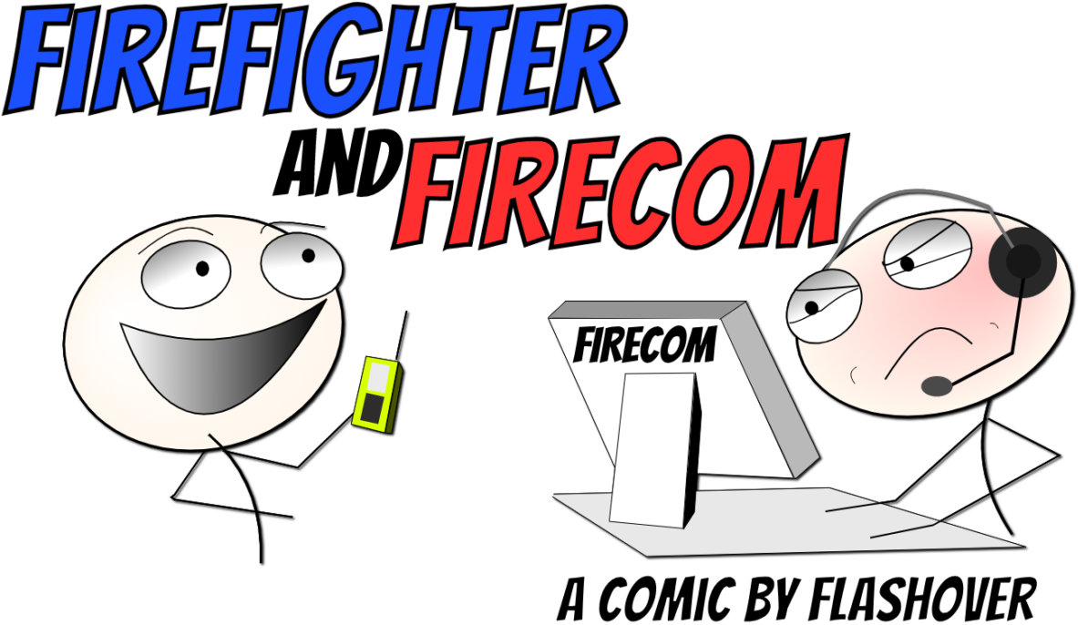 Firefighter And Firecom Logo - Cartoon Clipart (1200x716), Png Download