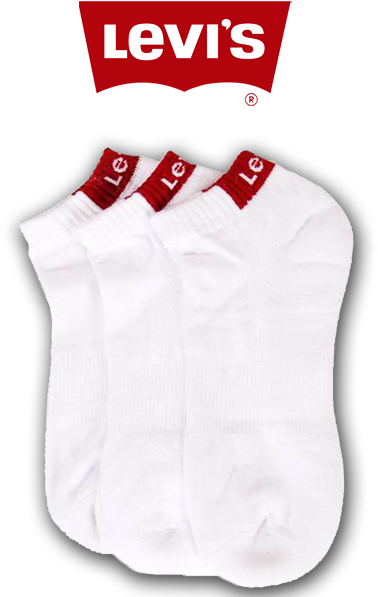 ~levis White Ankle Socks Pack Of - Levis Clipart (600x600), Png Download