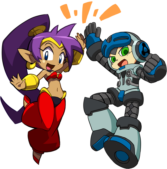 Shantae And Hyper Light Drifter - Shantae Mighty No 9 Clipart (574x582), Png Download