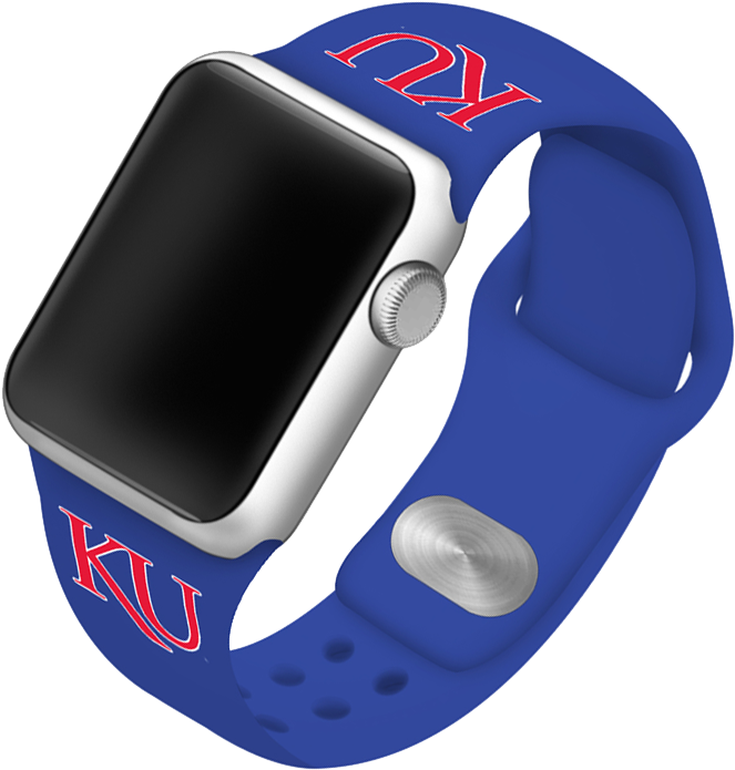 University Of Kansas Jayhawks Silicone Sport Band For - Apple Nike Watch Series 3 42mm Clipart (800x800), Png Download