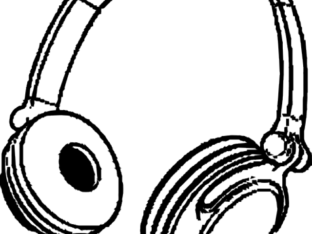 Headphone Clipart Black And White - Headphones Clipart Png Black And White Transparent Png (640x480), Png Download