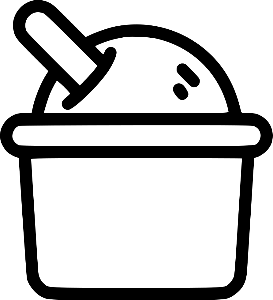Cream Svg Png Icon Free Download Onlinewebfonts Ⓒ - Black And White Clipart Ice Cream Cup Transparent Png (892x980), Png Download