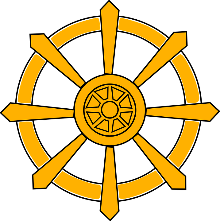 Helm Rudder Steering Steering Wheel Buddha - Clip Art Buddhist Symbols - Png Download (717x720), Png Download