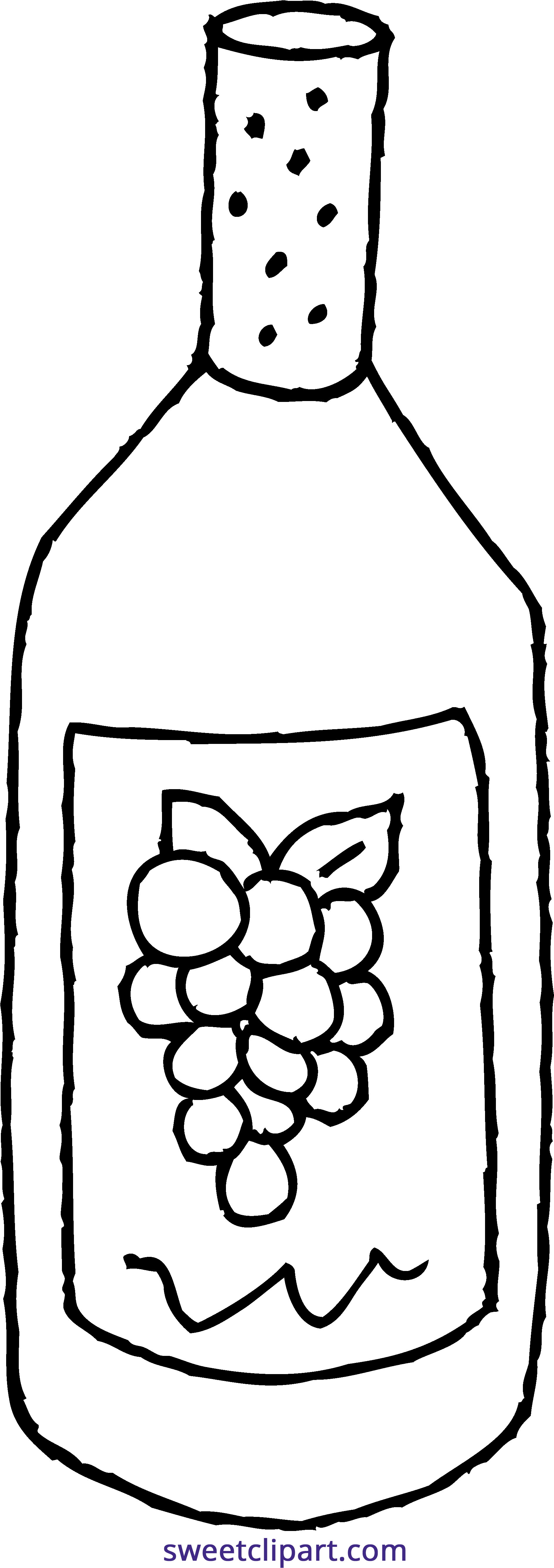 Clip Coloring Page Sweet Clip Art - Wine Clipart Black And White - Png Download (1951x5370), Png Download