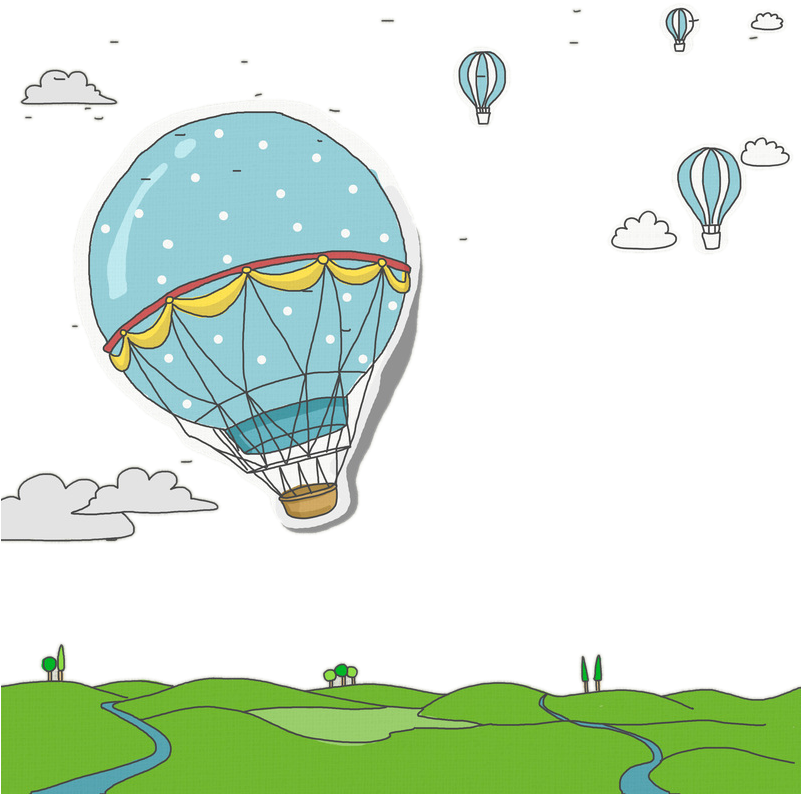 Drawn Hot Air Balloon Sky Drawing - Ar Quente Desenho Balao Clipart (800x800), Png Download