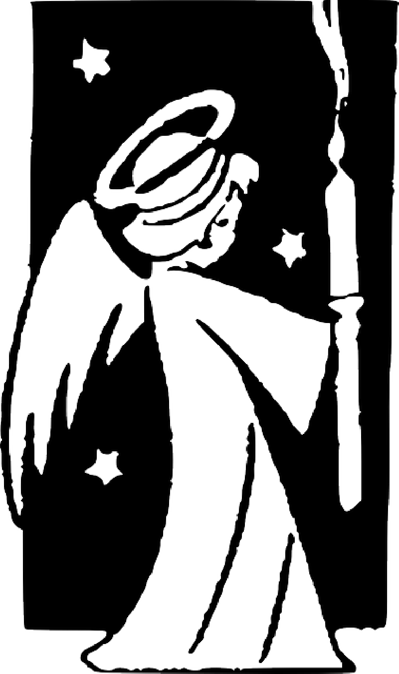 Angel With Candle Clipart (800x1350), Png Download