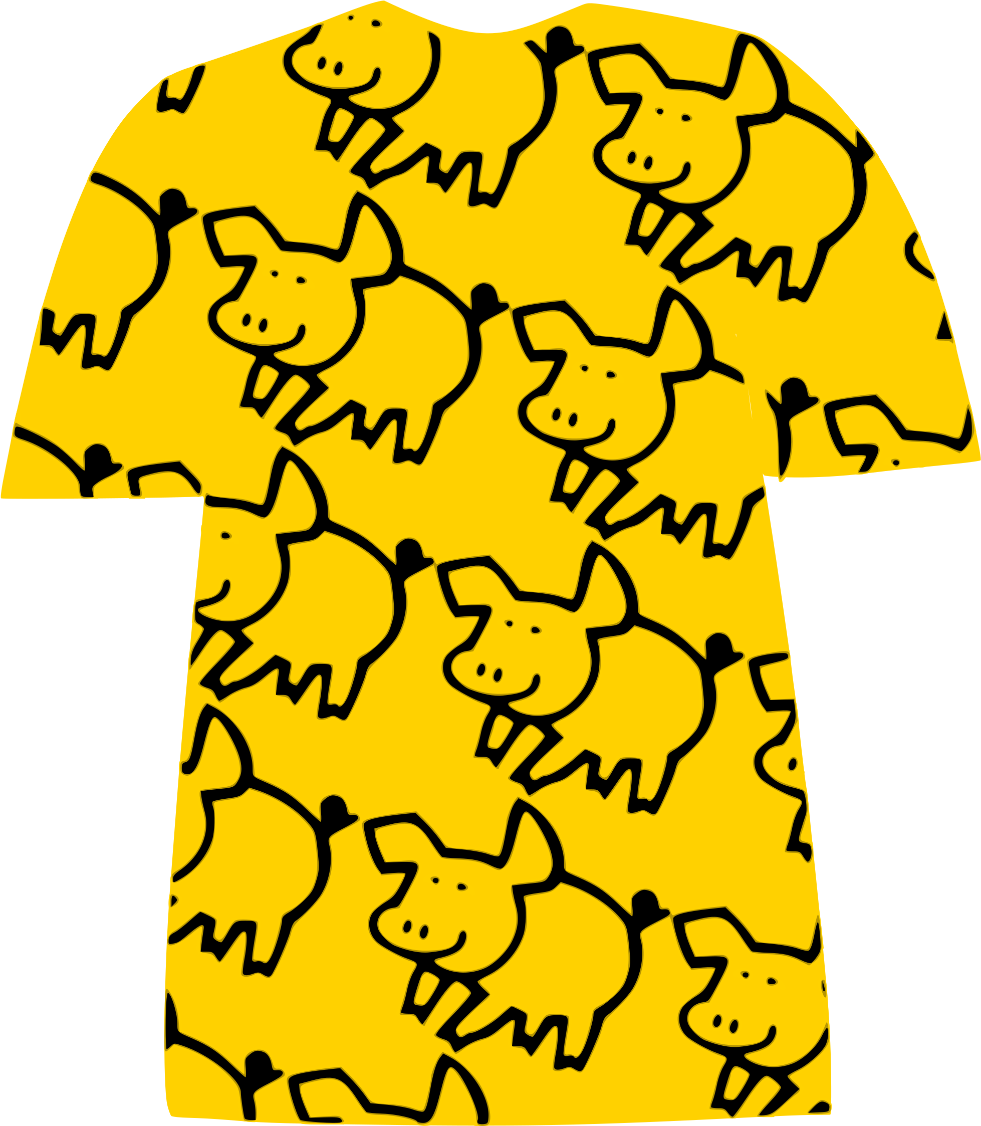 This Free Icons Png Design Of Tshirt With Pig Pattern Clipart (2040x2400), Png Download