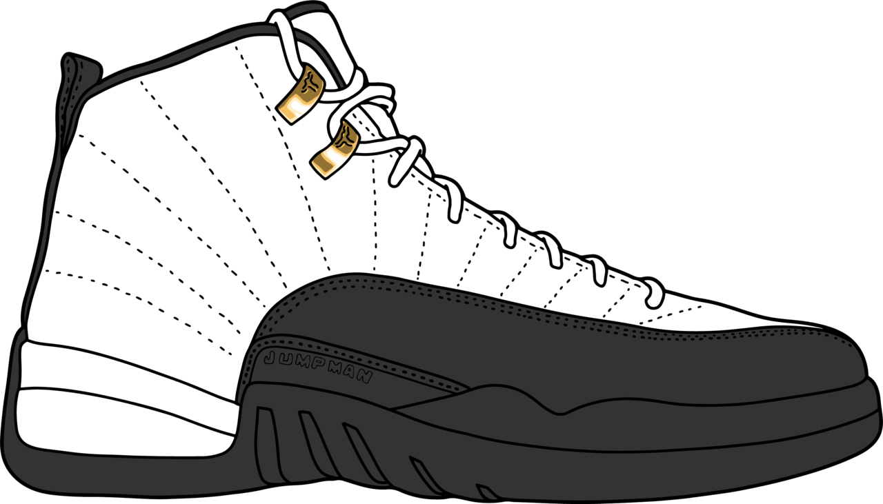 Air Jordan 12 “taxi” - Air Jordan 12 Cartoon Clipart (1280x731), Png Download