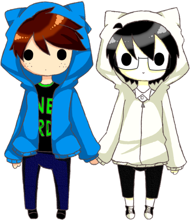 Cute Drawings The - Cute Nerdy Anime Couples Clipart (903x885), Png Download