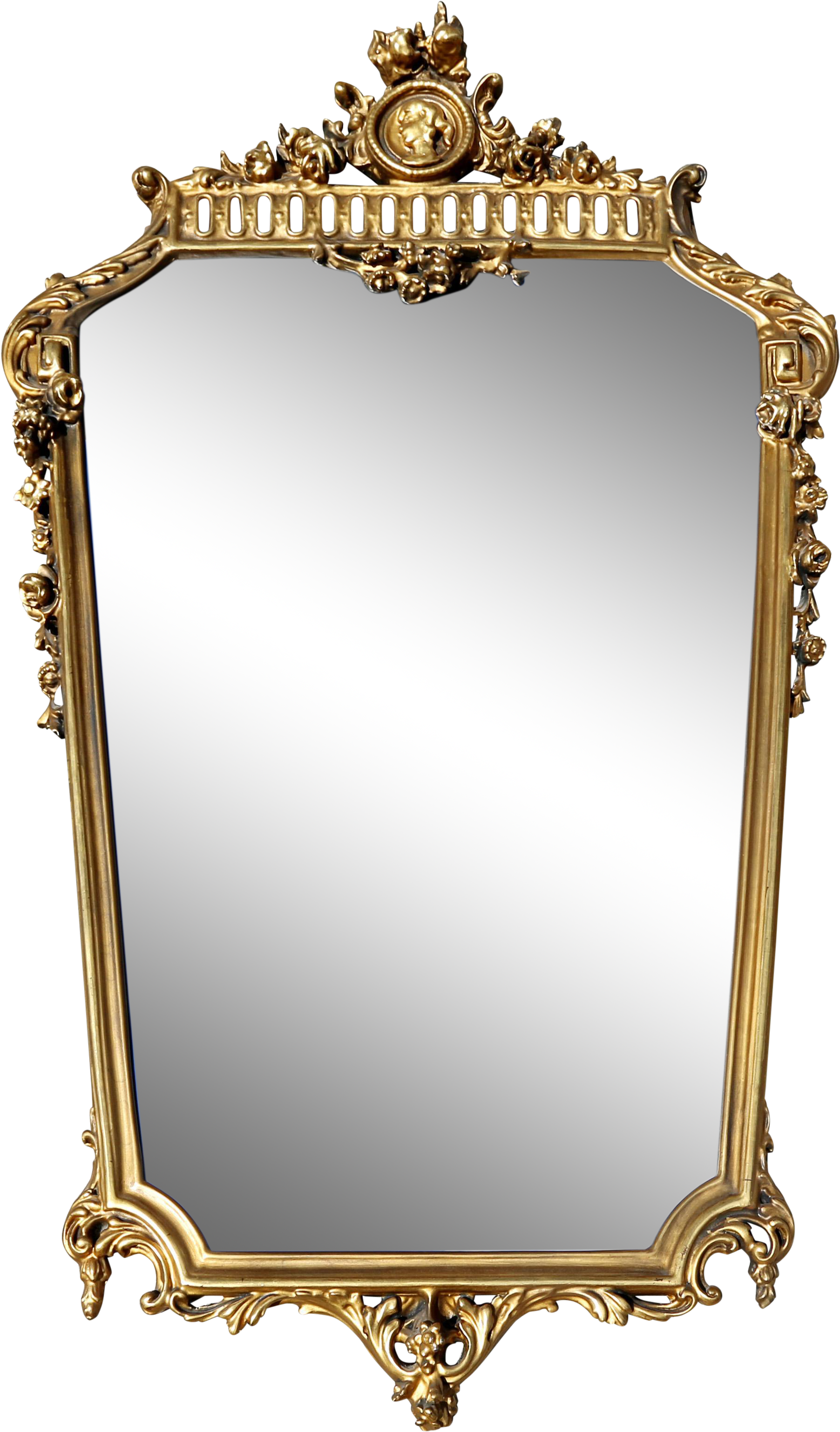 Vintage Tapered Gold Gilt Cameo Mirror On Chairish - Mirror Clipart (2003x3413), Png Download