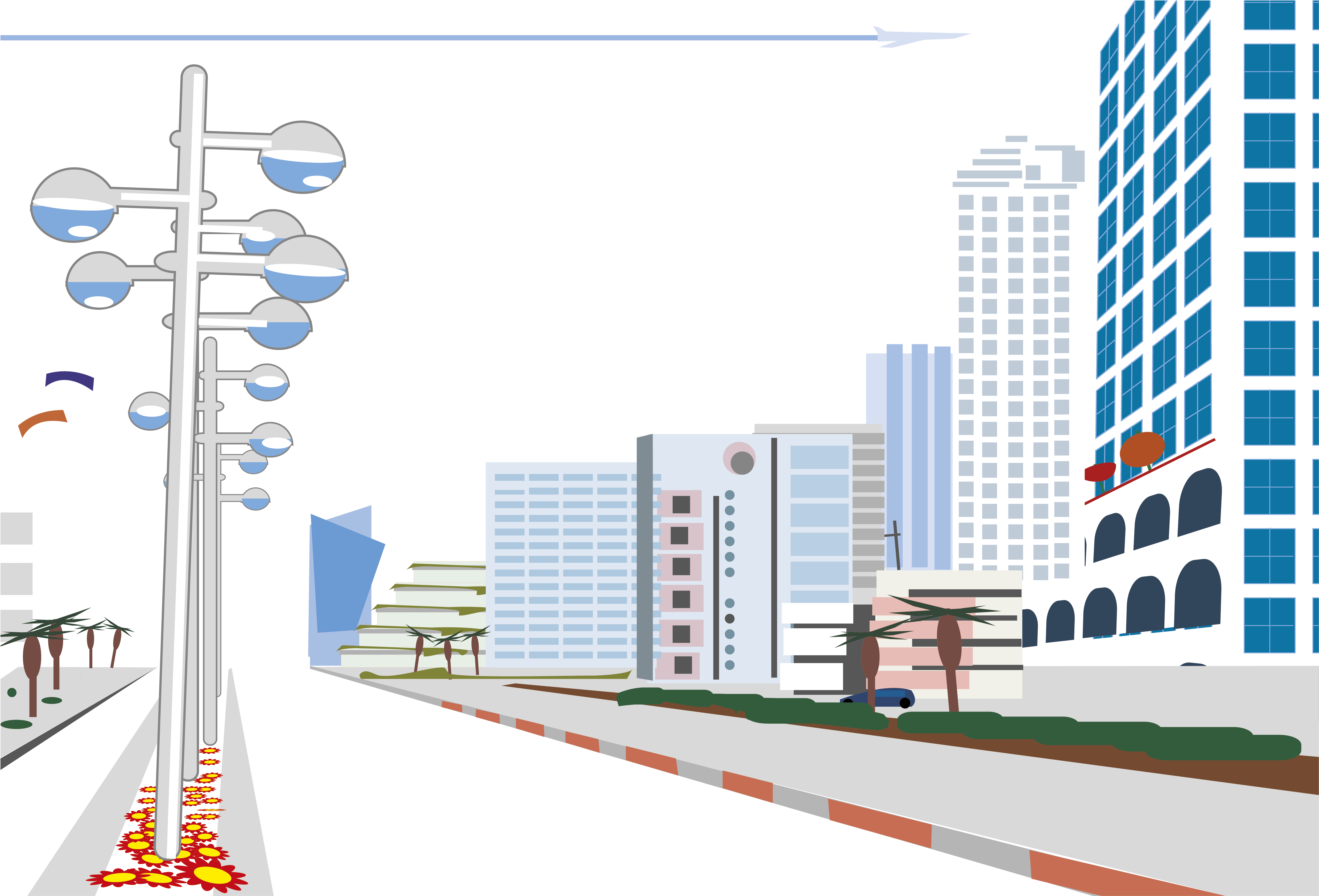 мультяшные локации. город в перспективе. силуэты домов старинного города. улица перспектива в иллюстратор. мультяшный город.