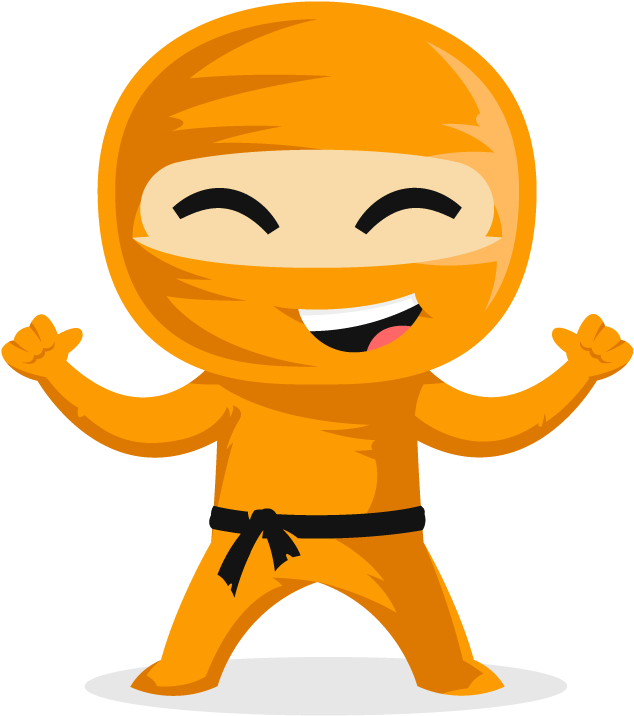 Ninja Cartoon Orange , Png Download - Orange Ninja Cartoon Clipart (634x716), Png Download