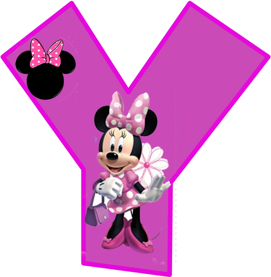 Minnie Free Alphabet In Purple - Minnie Mouse Alphabet Letters Y Clipart (571x615), Png Download