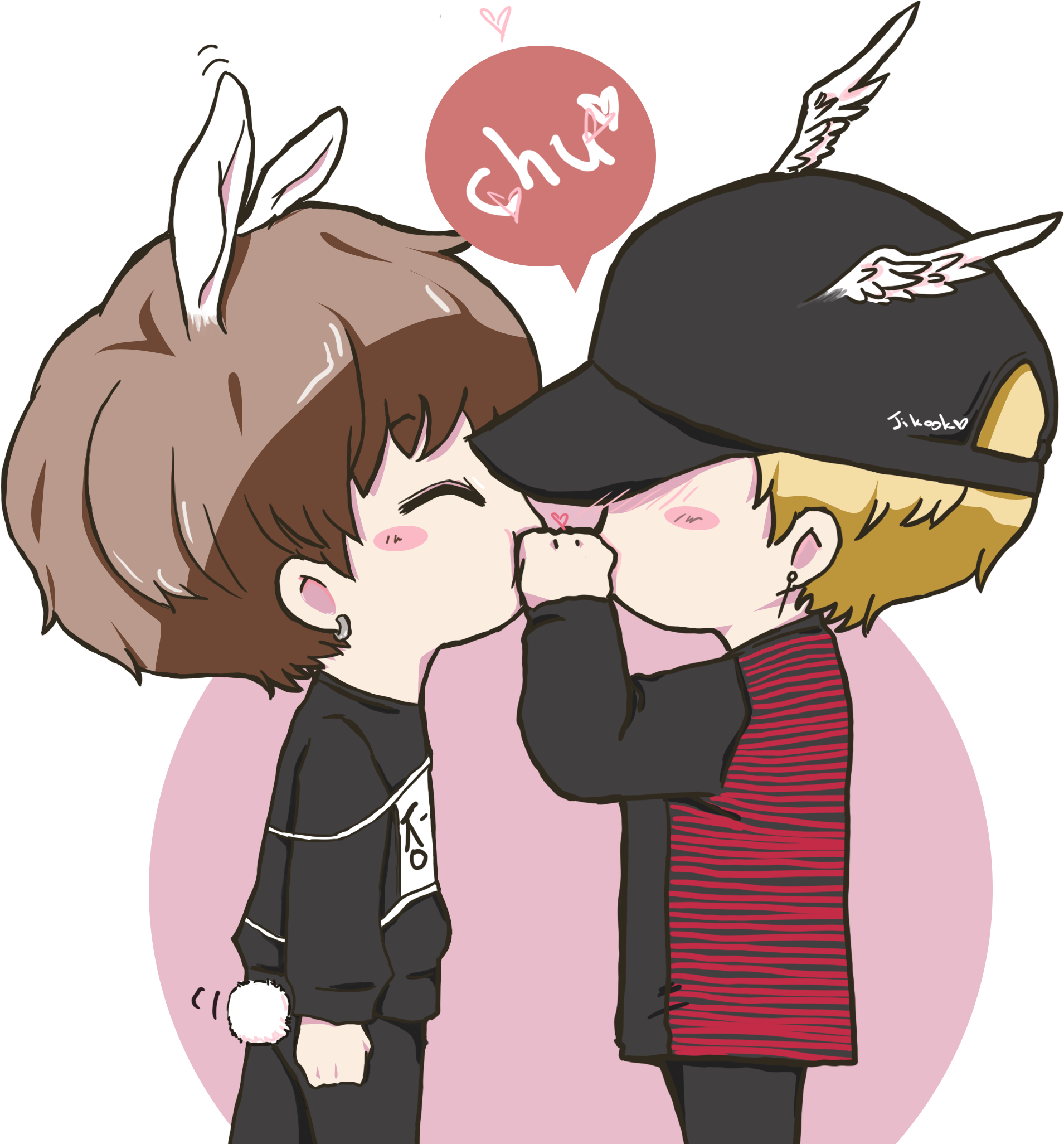 Ko E - Jikook - Cartoon Clipart (2059x2059), Png Download