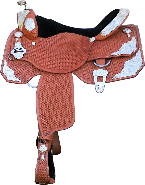 Western Saddle Silver Inserts - Cartoon Clipart (676x804), Png Download