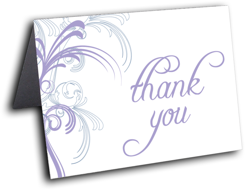 Navy & Purple Swirl Thank You Card - Envelope Clipart (1000x1000), Png Download
