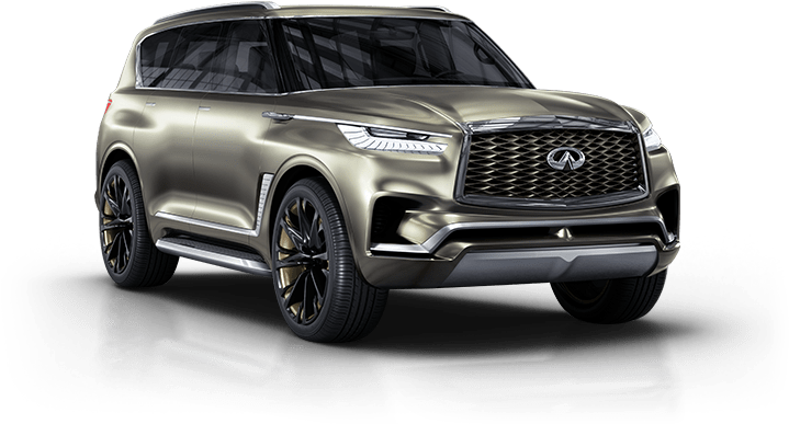 Infiniti Qx80 Monograph's Front Angle View Illustrates - Infiniti Qx80 Concept Clipart (737x430), Png Download