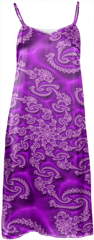 Royal Purple Laced Swirl Slip Dress - Paisley Clipart (400x821), Png Download